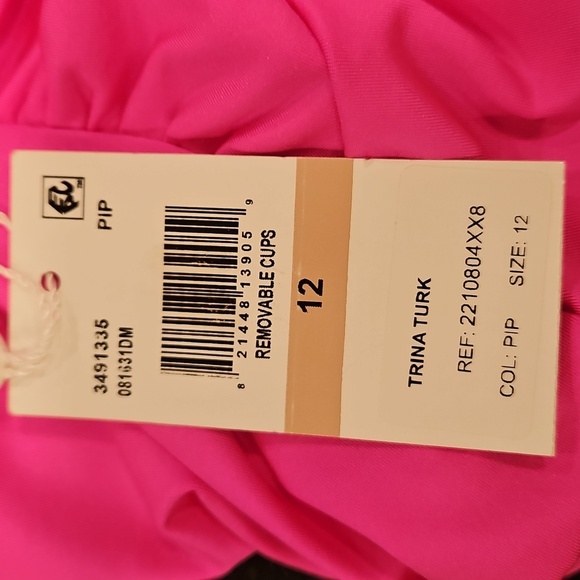 💕TRINA TURK💕 Monaco Convertible One Piece Swimsuit ~ Pitaya Pink 12 NWT - Picture 11 of 13